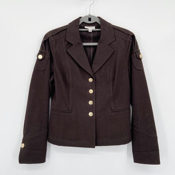 St. John Sport Charcoal Black Military Jacket - Picture 1 of 8